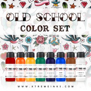 Xtreme Tattoo Ink  “Old School” Colour Set - 8 x 30ml