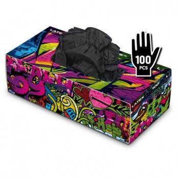 Graffiti Gloves - Latex - Black - кутия 100 броя